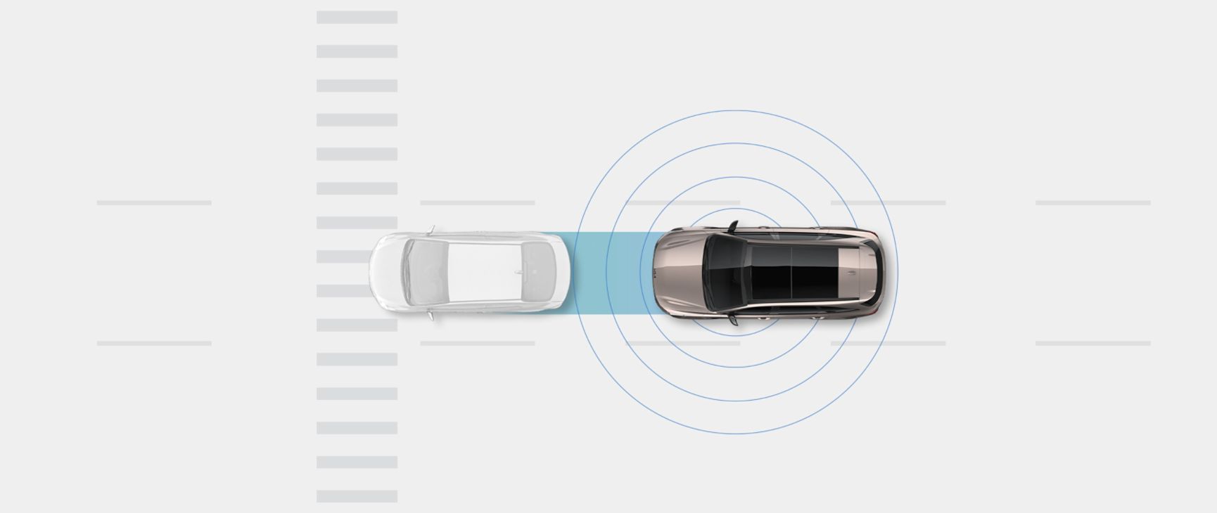 Bird's-eye view of a generic vehicle driving on a city street