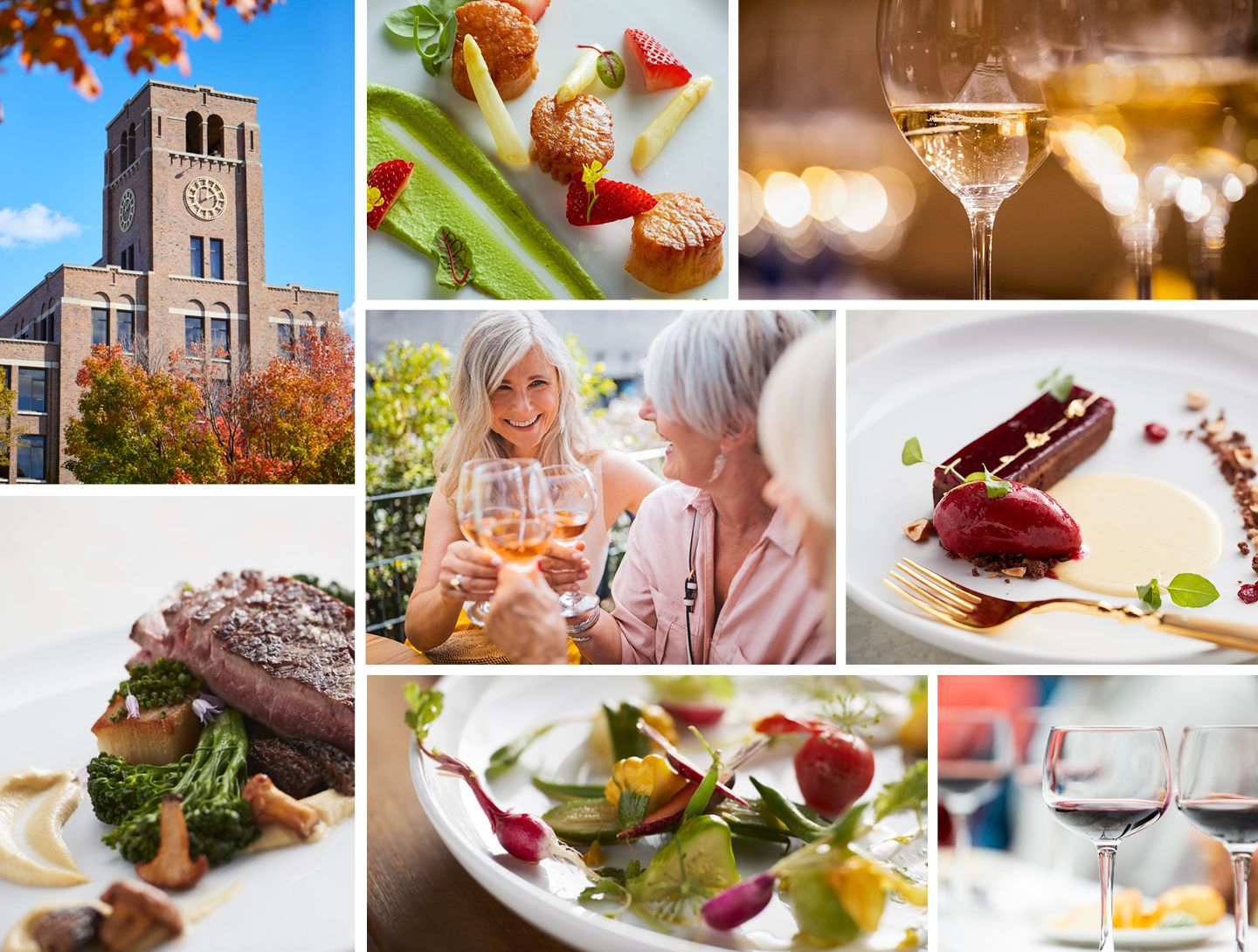 A grid of images that represent the Kohler Food & Wine event