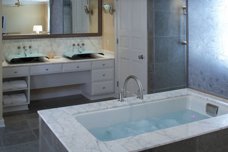 a large bathtub