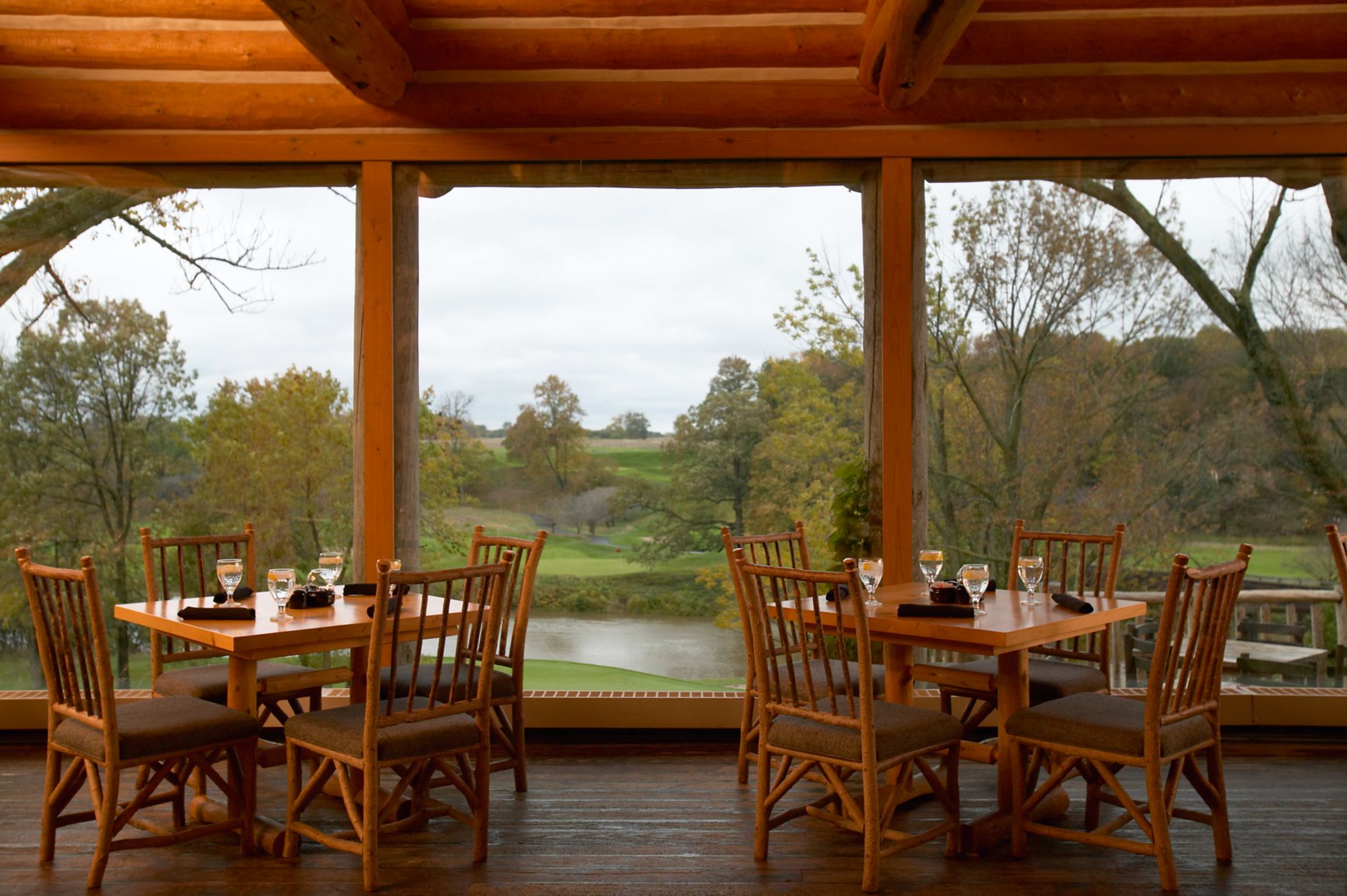enclosed terrace dining at Blackwolf Run Restaurant
