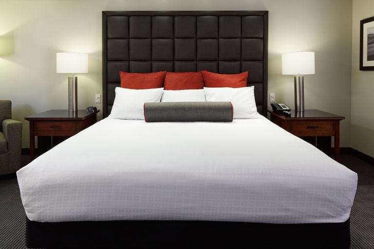 a head-on view of a bed