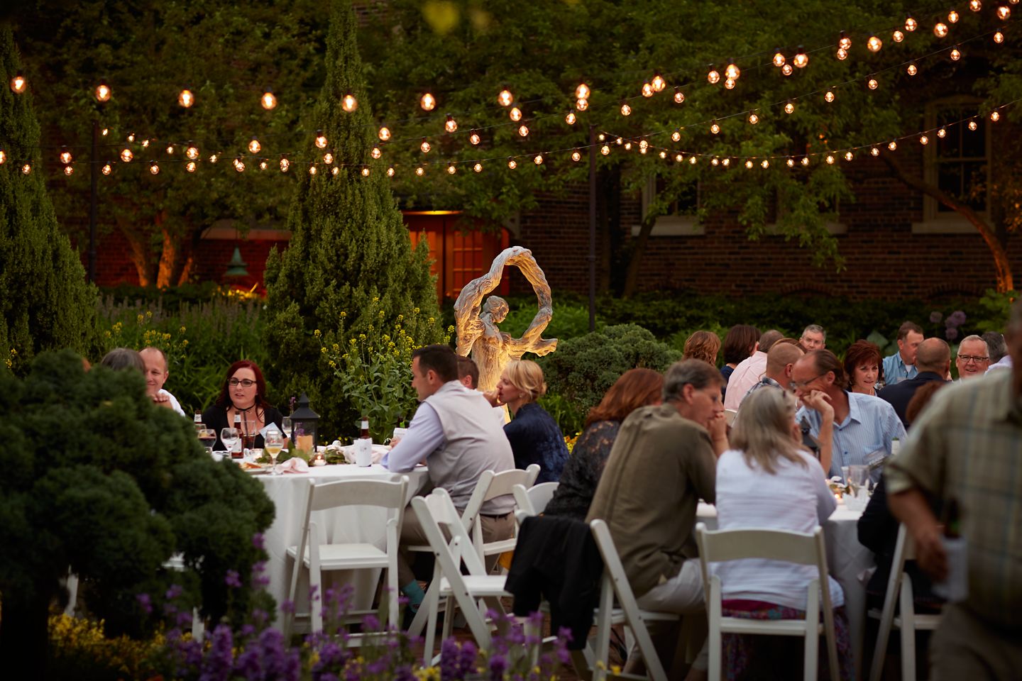 dining in the courtyard