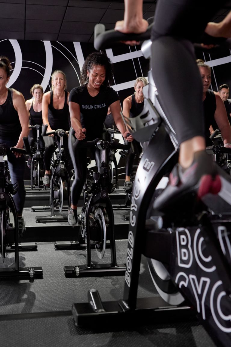 Indoor cycling class at Bold Cycle 