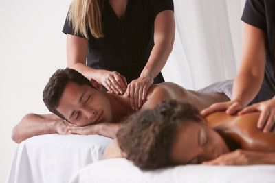 a couple getting massages