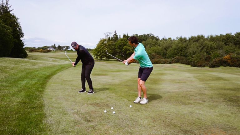 PGA Professional training golfer at The Duke's, St Andrews