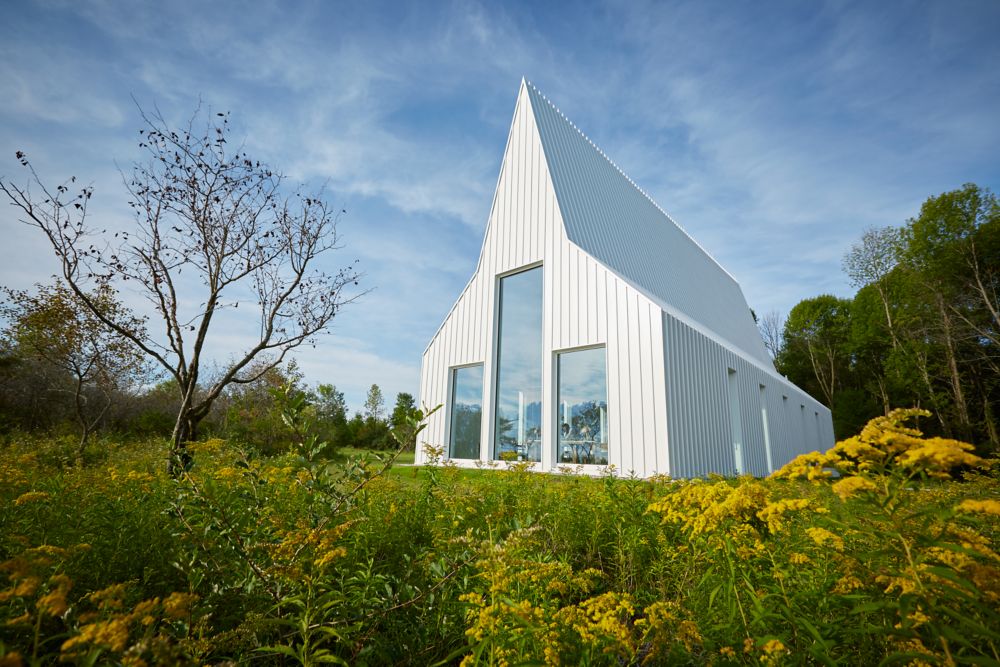 Straits Chapel Exterior side by Lake Michigan