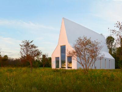 The Straits Chapel exterior overlooking Lake Michigan