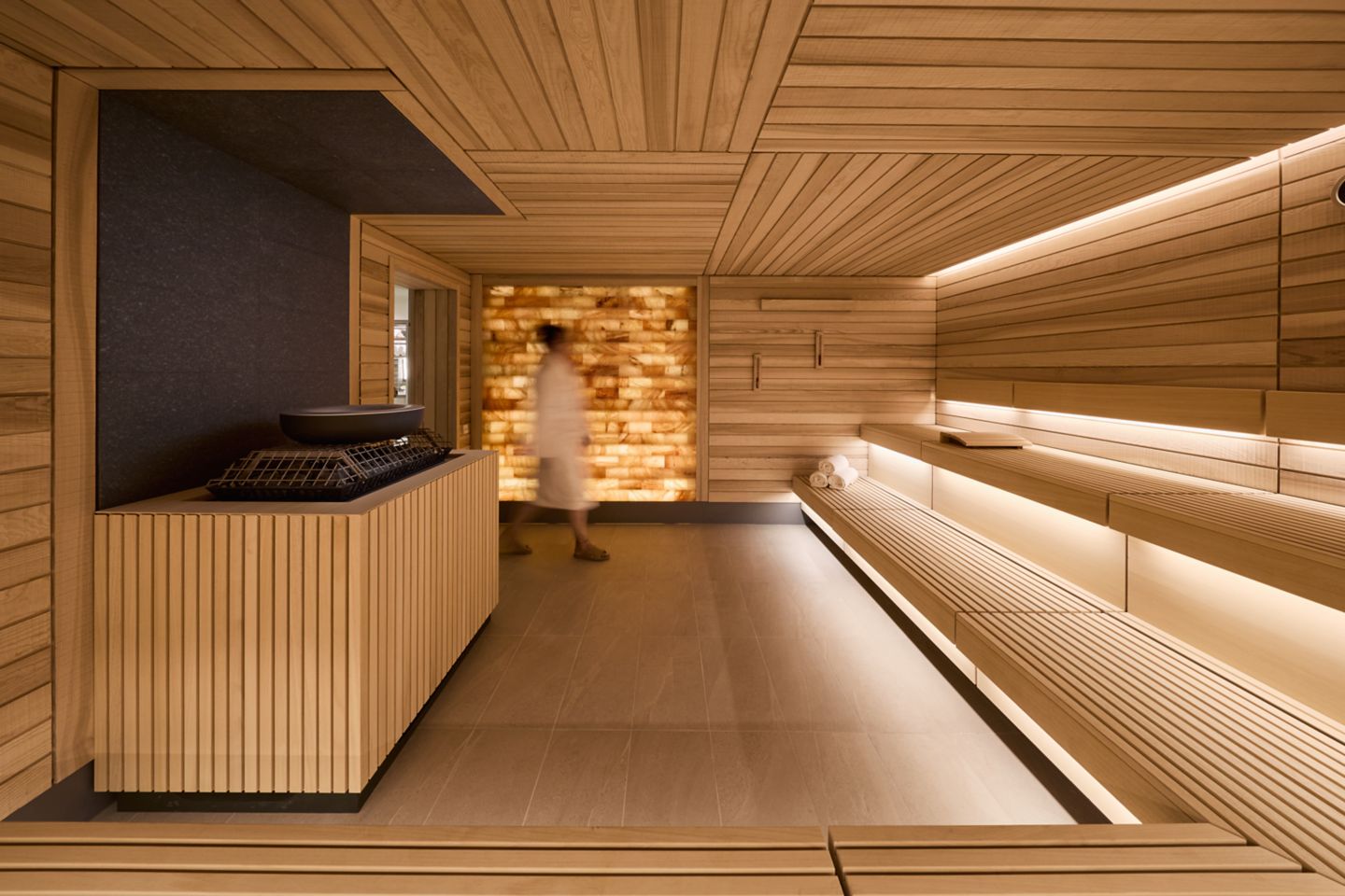 salt wall in a sauna