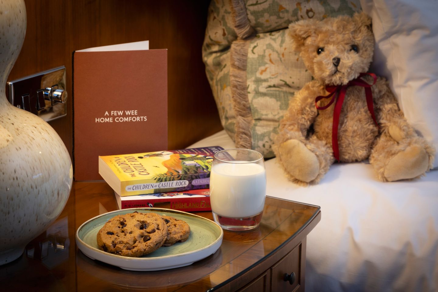 Home Comforts milk and cookies