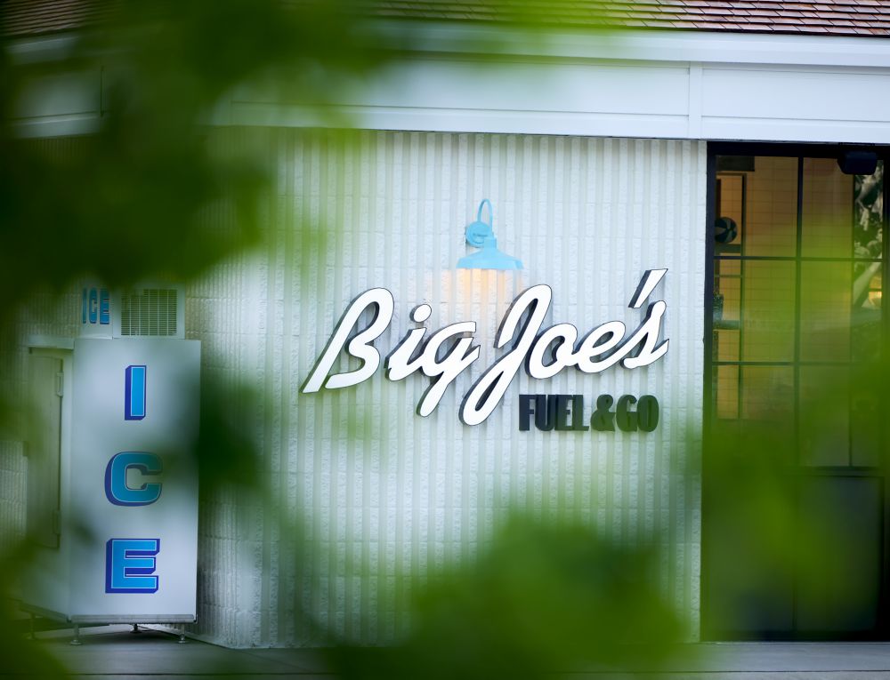 The Big Joe's Logo on the side of the building