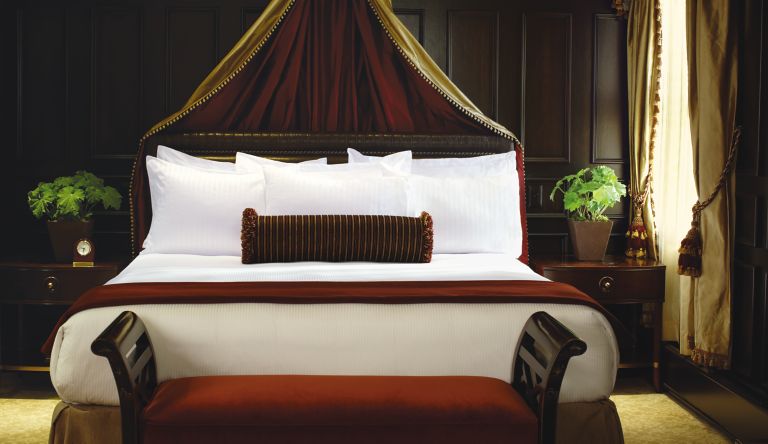 a beautiful bed