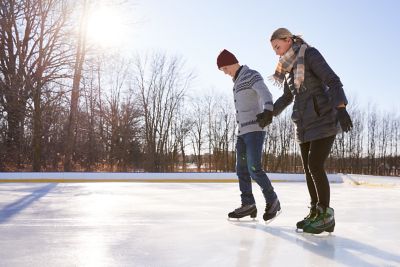 Ice skating at winter wonderland