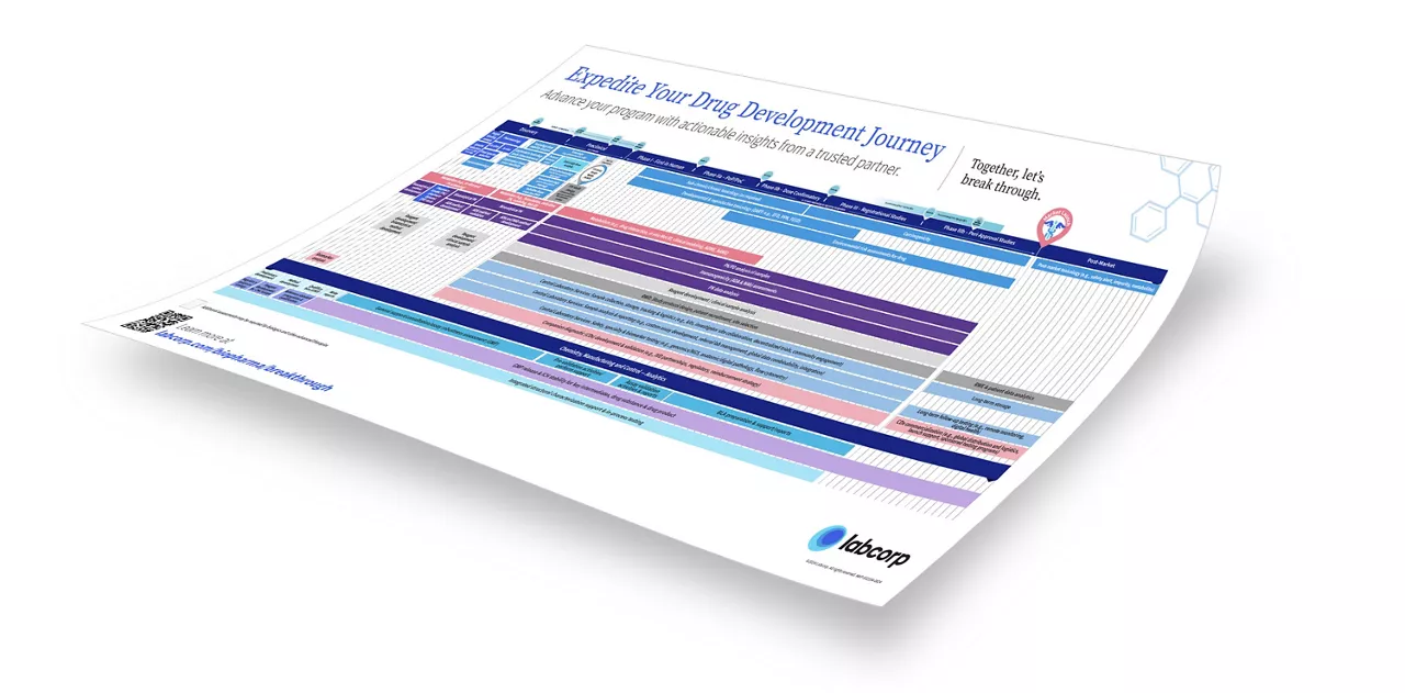 Image of a paper with our drug development journey map on it.