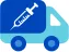 Icon of box truck with needle on the side