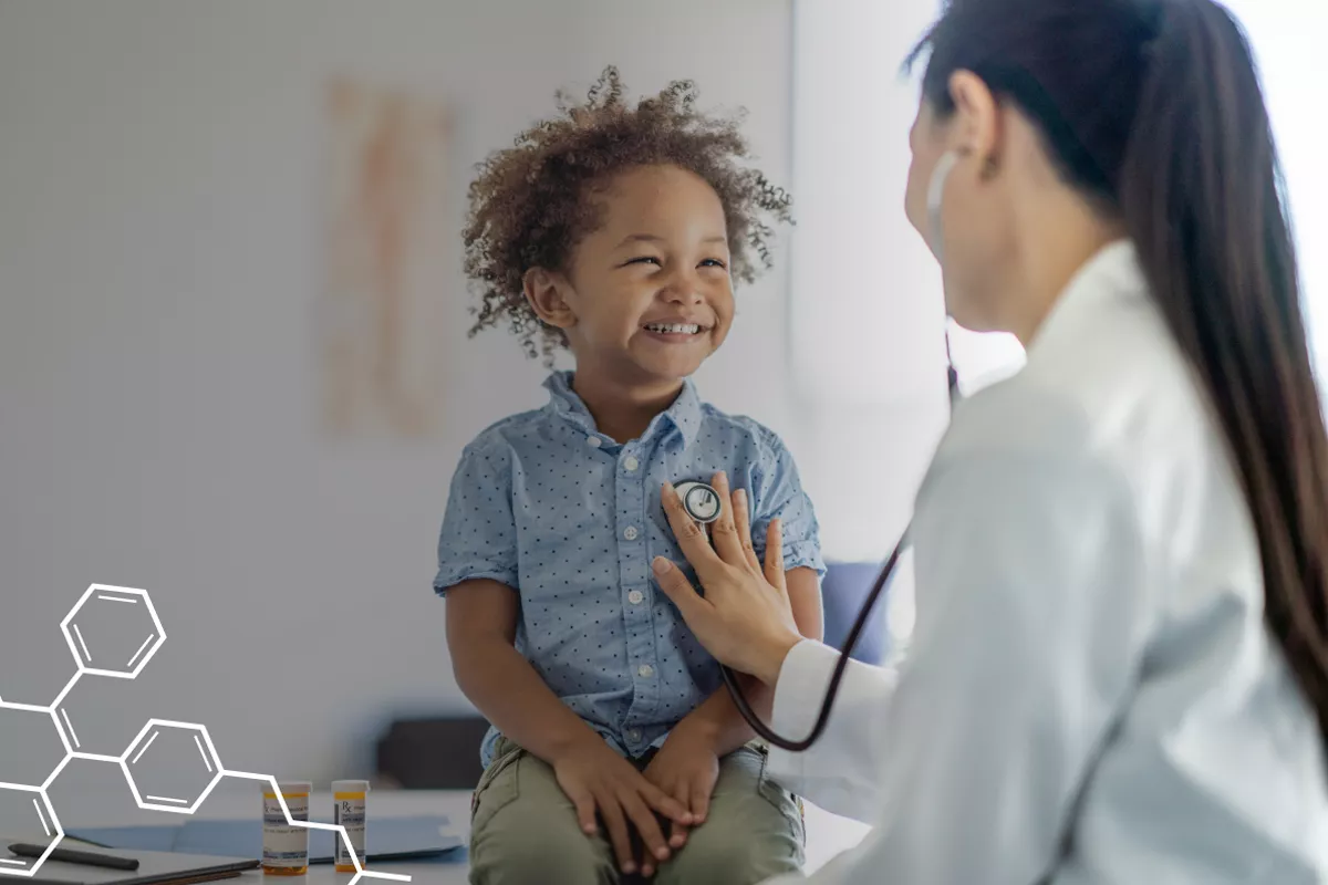 Pediatric patient getting heart checked by doctor