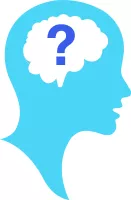 Icon of a head with a question mark in it