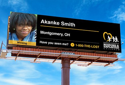 Lamar Advertising "Runaway Train 25" Campaign for missing children 