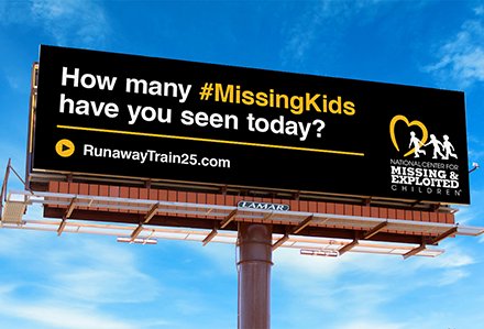 Lamar Advertising "Runaway Train 25" Campaign for missing children 