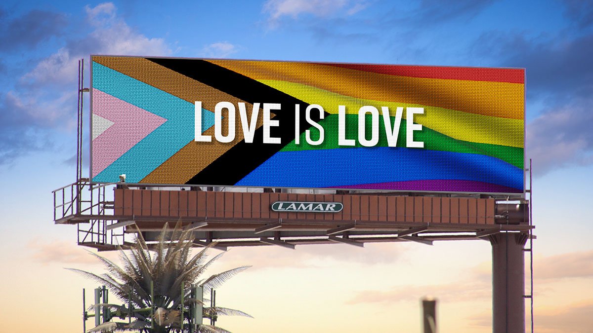 Lamar Advertising's Love is Love campaign on digital billboard for Pride Month