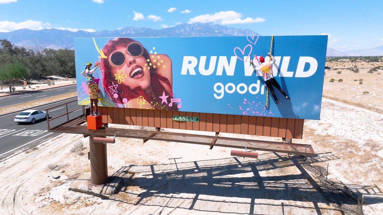 Colorful 'Run Wild' Goodr Billboard in Palm Springs, California
