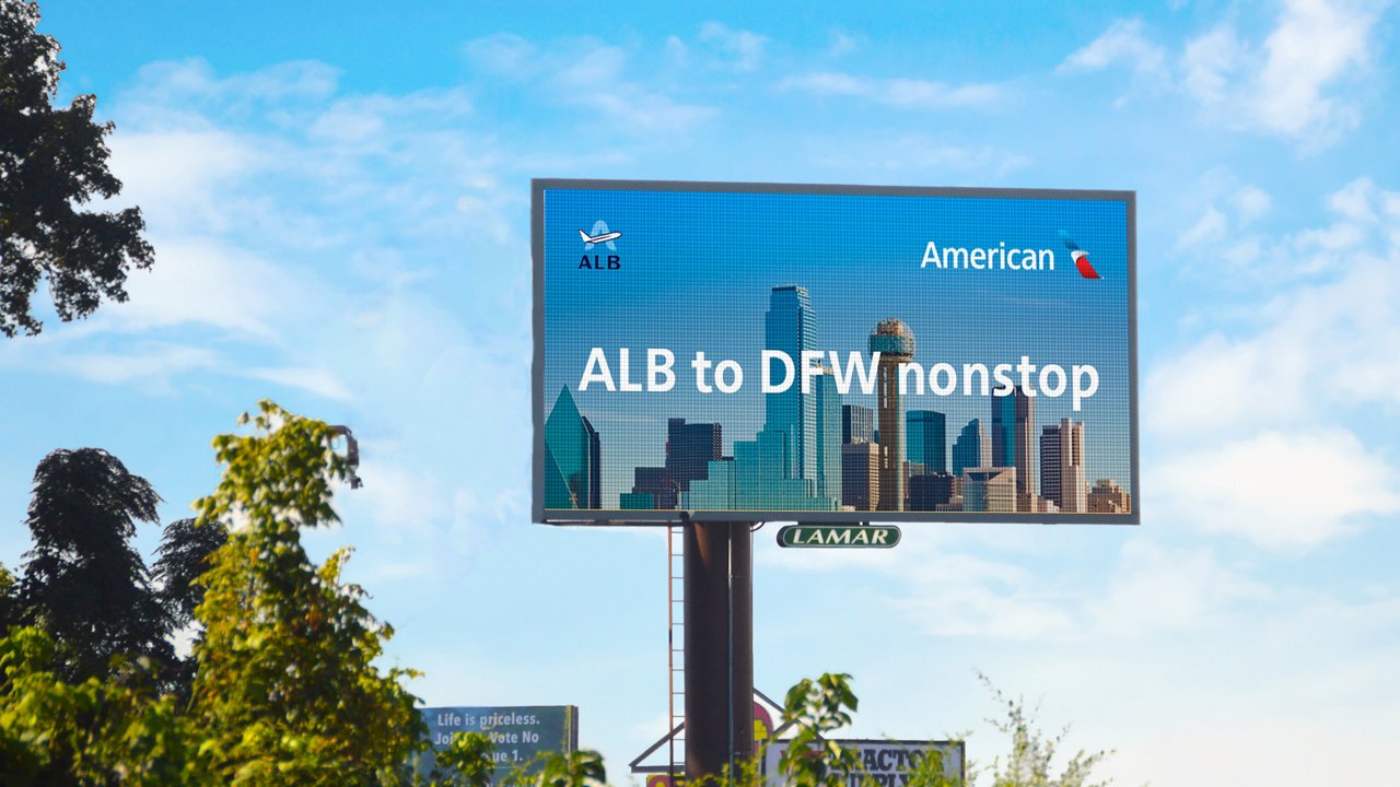 American Airlines digital billboard