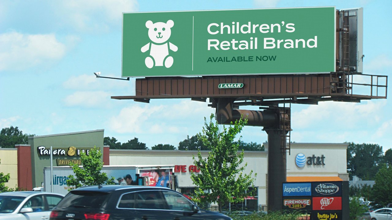 retail brand case study graphic on billboard