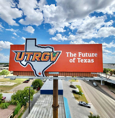 Lamar Advertising and UTRGV static bulletin for Texas