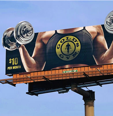 Lamar Advertising and Gold’s Gym bulletin 