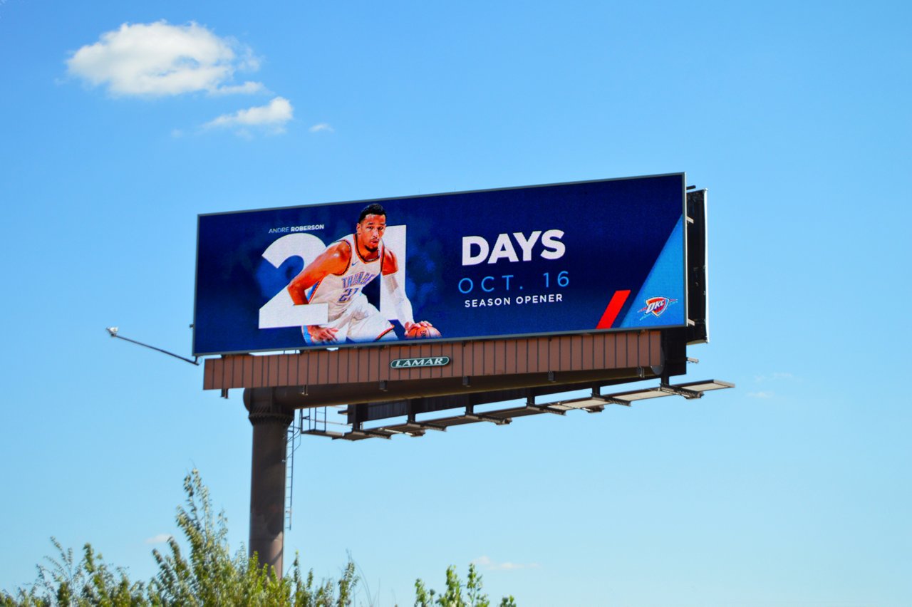 Lamar Advertising and Oklahoma City Thunder digital billboard featuring Andre Roberson
