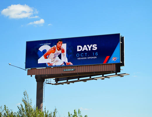 Lamar Advertising and Oklahoma City Thunder digital billboard featuring Andre Roberson