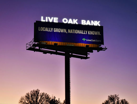 Live Oak Bank billboard on Lamar Advertising inventory