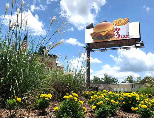 Chick-fil-a billboard on Lamar Advertising inventory