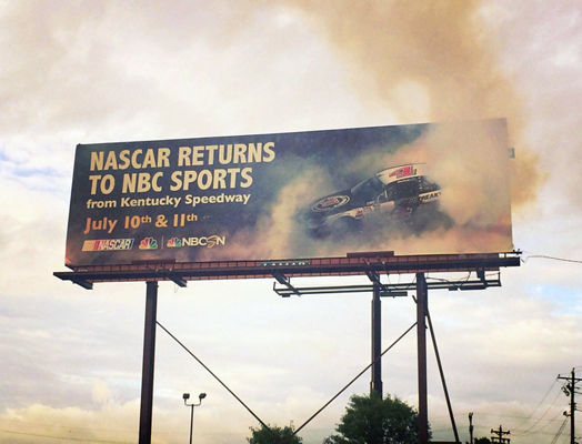 NASCAR's return to NBC advertised on Lamar Advertising billboard