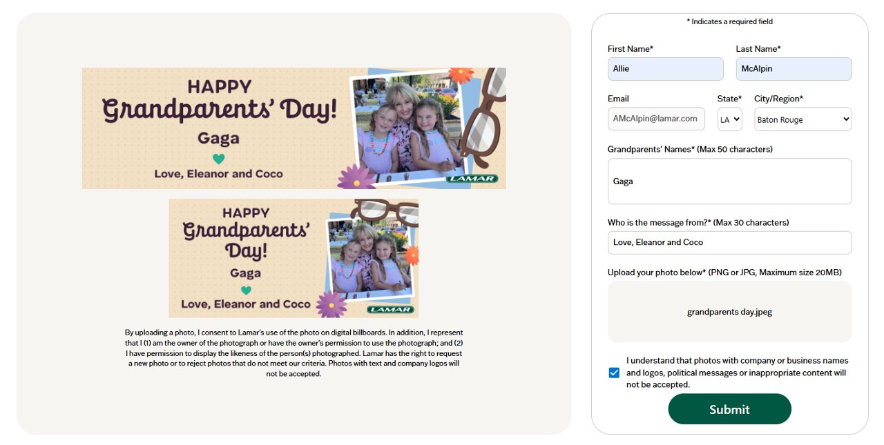 Grandparent's Day Submissions