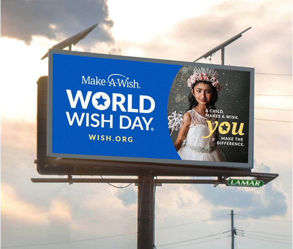 Lamar Advertising and Make a Wish digital poster on Wish Day