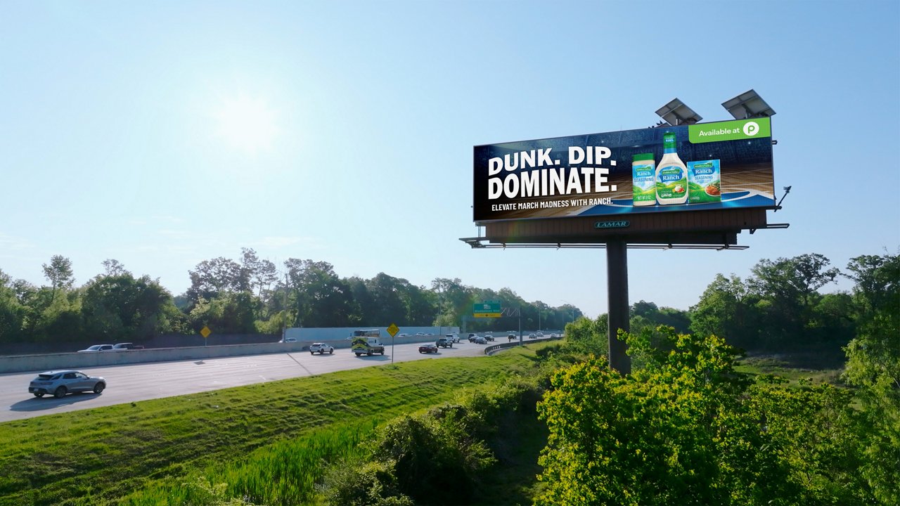 March Madness - Hidden Valley Ranch Ad on digital billboard