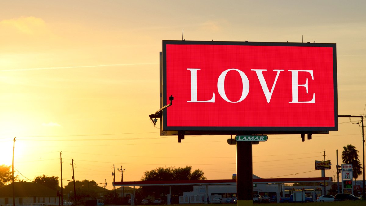 Lamar Advertising Love on Every Billboard digital campaign for Valentine's Day