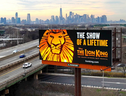 Lamar Digital Billboard for the Lion King