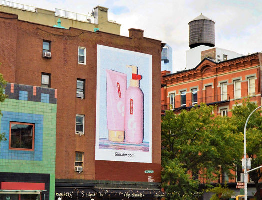 Lamar Advertising wallscape for Glossier skincare