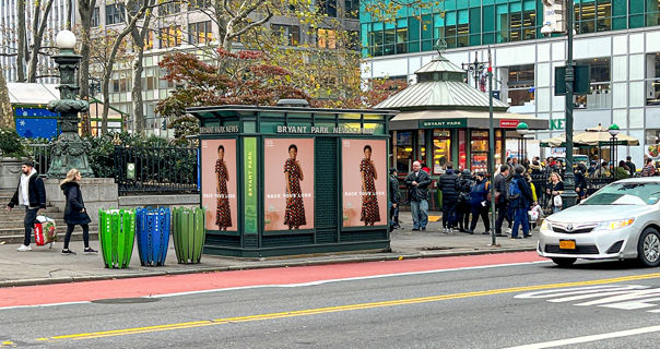 Lamar Advertising and Nordstrom advertisement in Bryant Park, New York