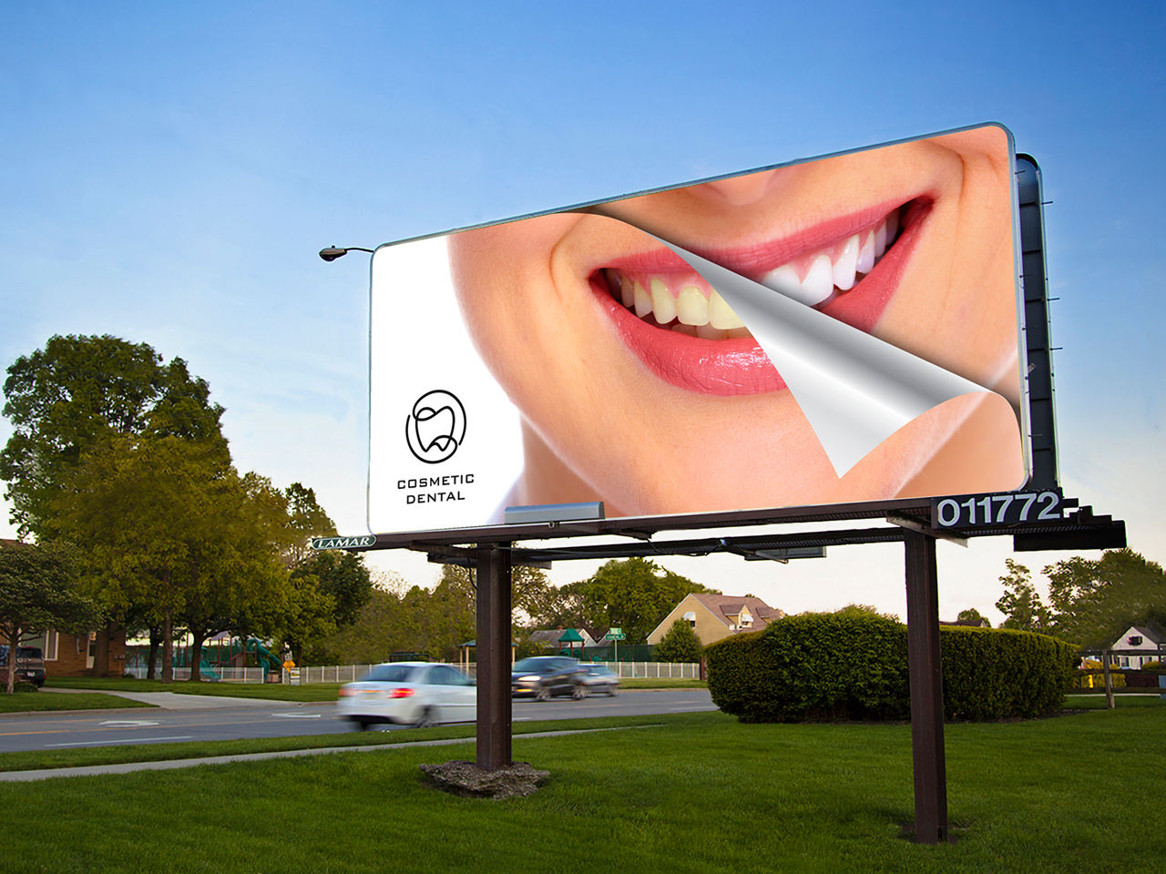 Peeling paper with bright smile