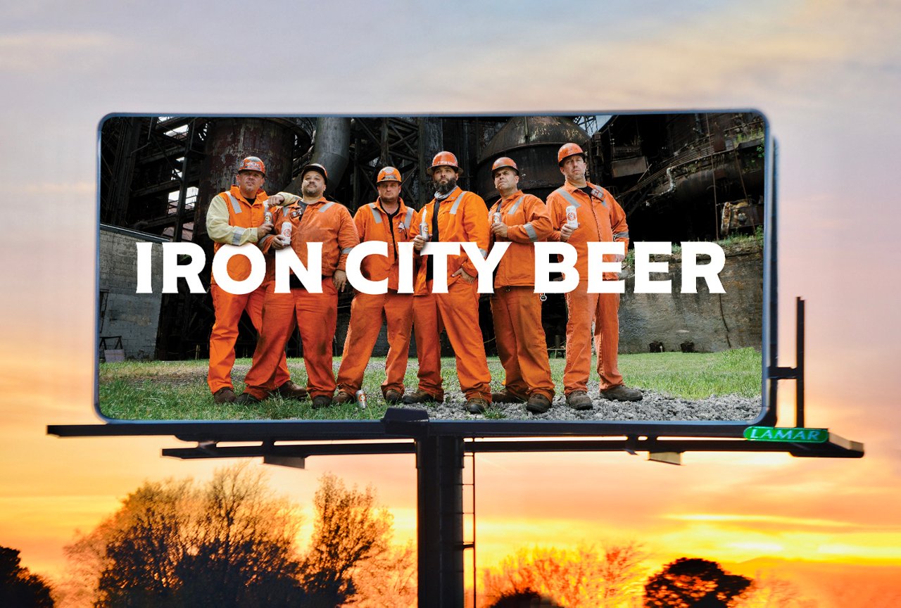 Lamar Advertising Iron CIty Beer poster 