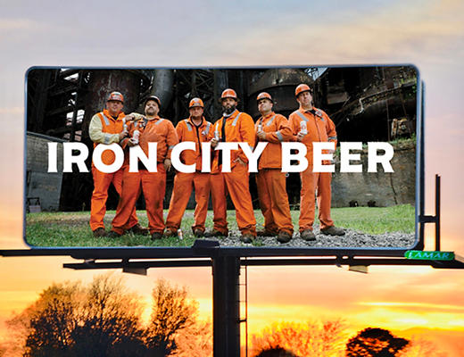 Lamar Advertising Iron CIty Beer poster 