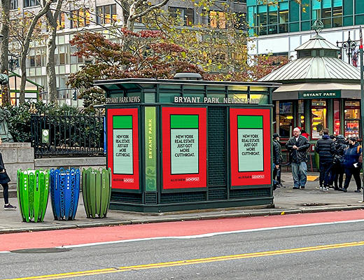 Lamar Advertising and Monopoly digital advertisement in Bryant Park, New York 