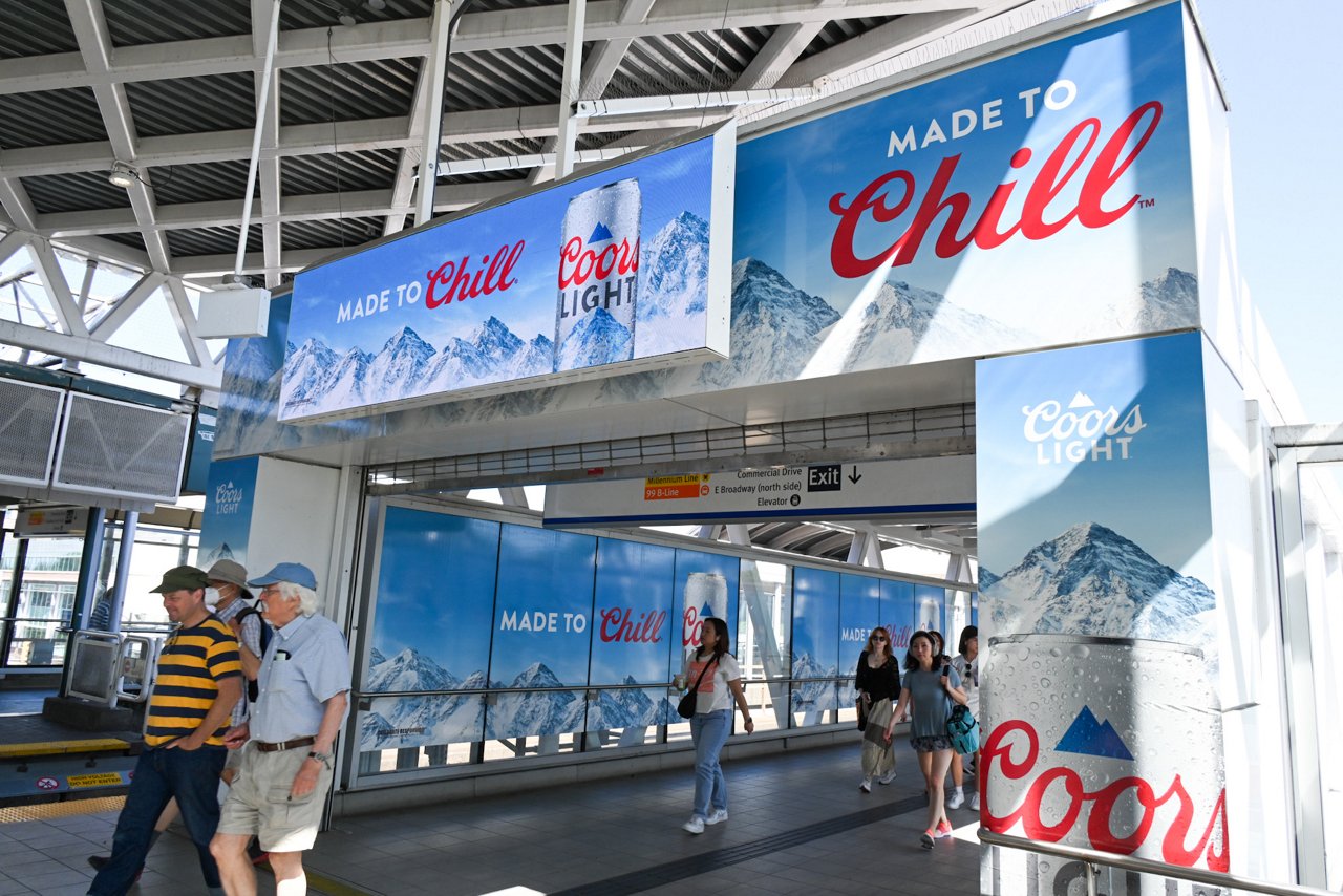Station advertising for Coors Light on Lamar Advertising inventory