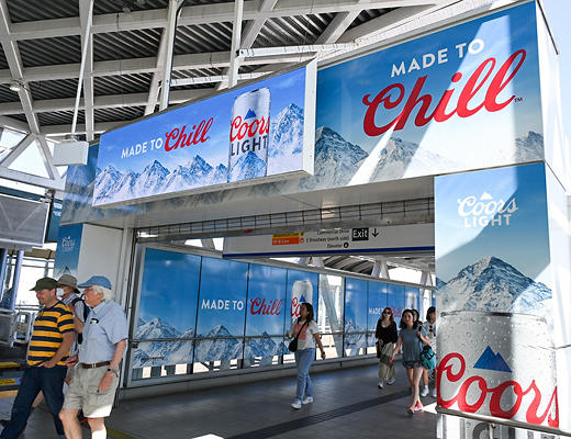 Station advertising for Coors Light on Lamar Advertising inventory