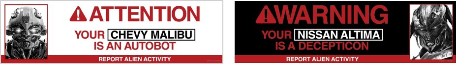 Chevy Malibu and Nissan Altima creative for vehicle recognition technology to be put on Lamar Advertising inventory