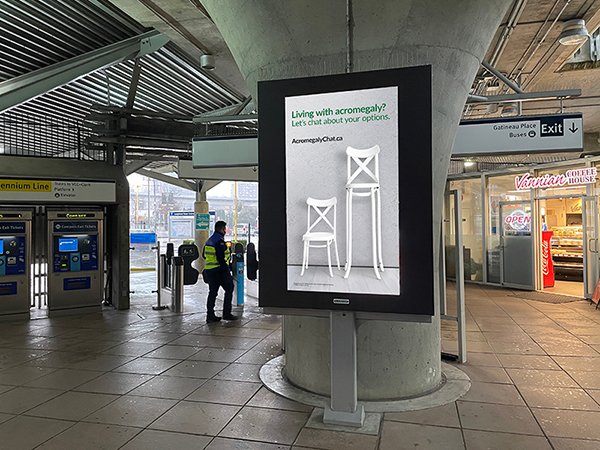 Digital transit programmatic advertisement for AcromegalyChat.ca on Lamar Advertising Inventory in Vancouver