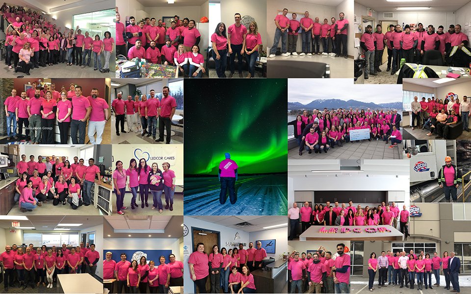 Ledcor Employees Support Pink Shirt Day