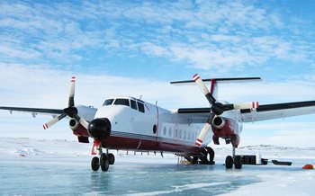 View of Arctic Sunwest Charters plane.